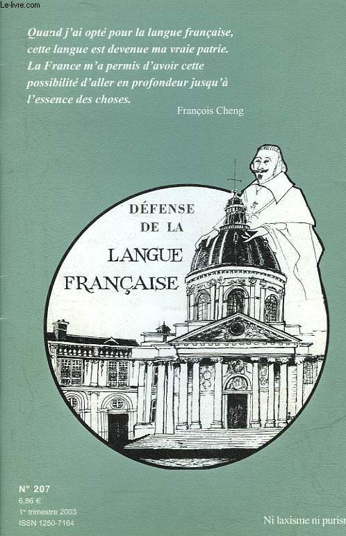 DEFENSE DE LA LANGUE FRANCAISE N207