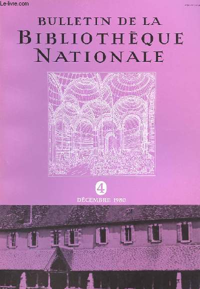 BULLETIN DE LA BIBLIOTHEQUE NATIONALE - 5 ANNEE - N4