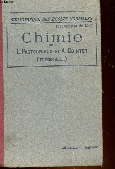 COURS DE CHIMIE - 3 ANNEE