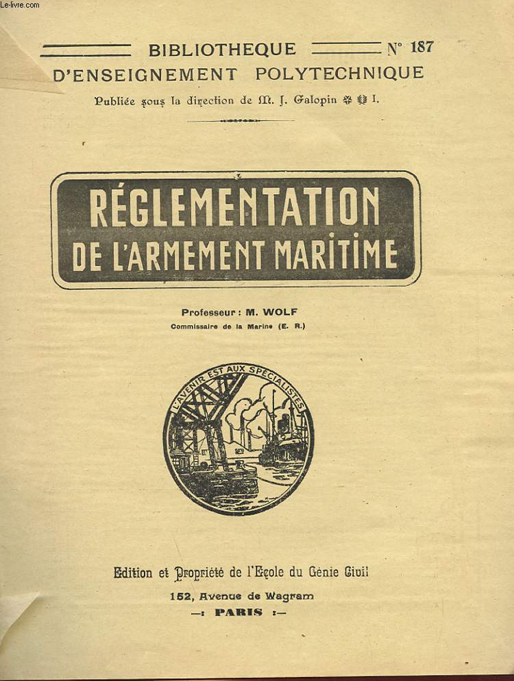 REGLEMENTATION DE L'ARMEMENT MARITIME