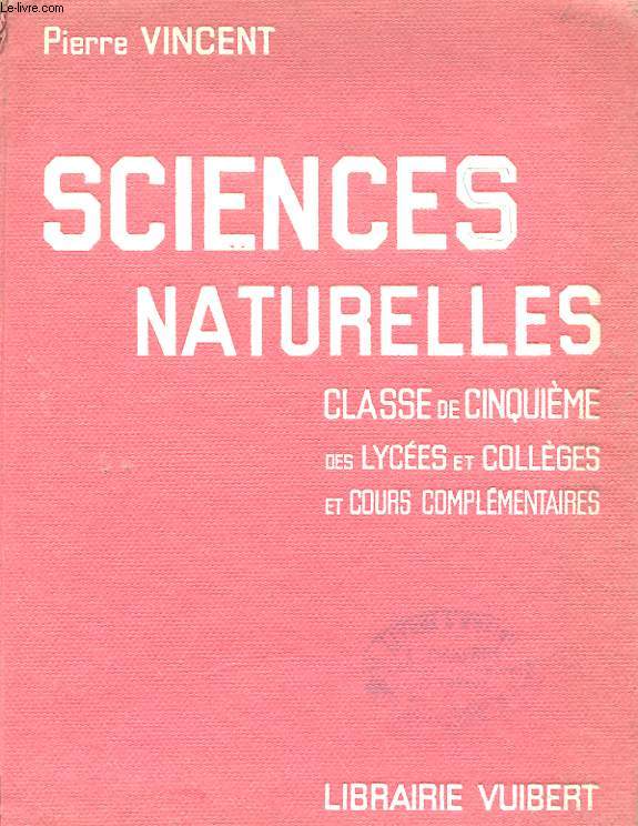 SCIENCES NATURELLES - CLASSE DE 5