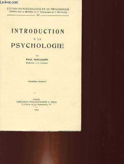 INTRODUCTION A LA PSYCHOLOGIE