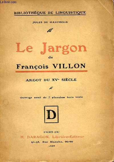 LE JARGON DE FRANCOIS VILLON