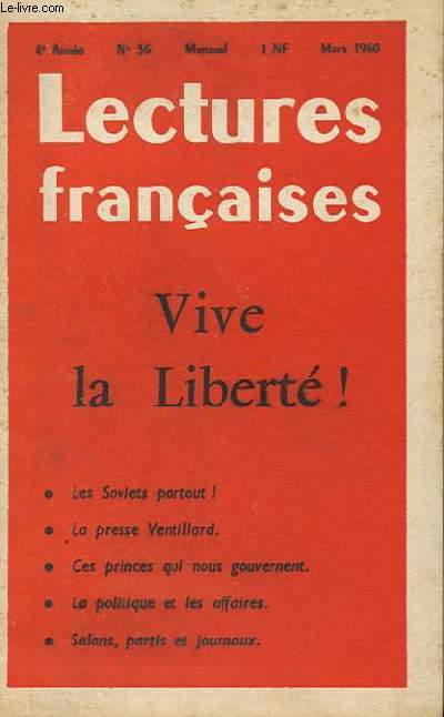 LECTURES FRANCAISE N36 - VIVE LA LIBERTE !
