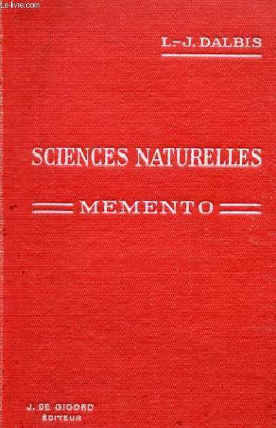 MEMENTO DE SCIENCES NATURELLES (BACCALAUREATS)