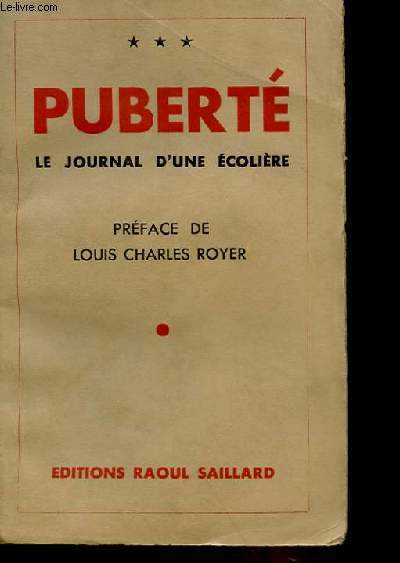PUBERTE - JOURNAL D'UNE ECOLIERE