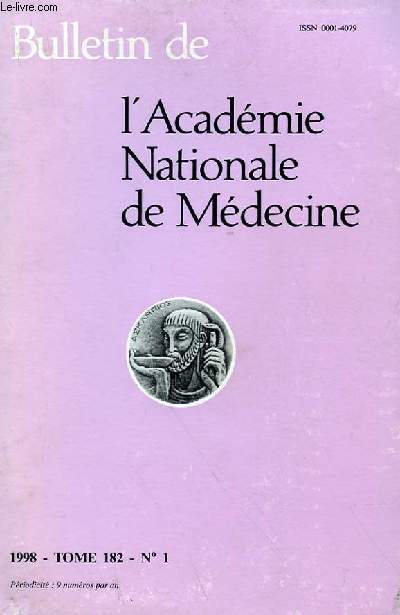BULLETIN DE L'ACADEMIE NATIONALE DE MEDECINE TOME 182 - N 1