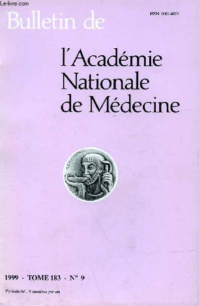 BULLETIN DE L'ACADEMIE NATIONALE DE MEDECINE TOME 183 - N 9