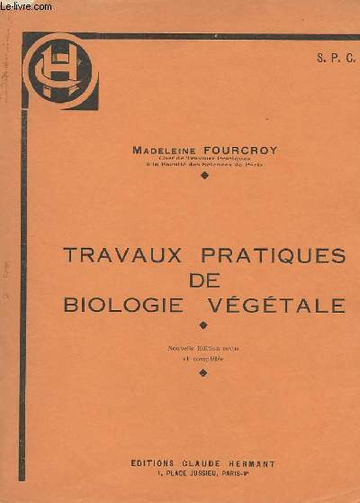 TRAVAUX PRATIQUES DE BIOLOGIE VEGETALE