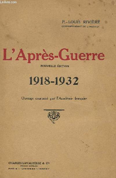 L'APRES-GUERRE 1918-1932