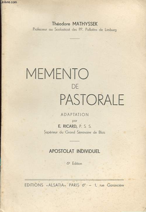 MEMENTO DE PASTORALE - APOSTOLAT INDIVIDUEL