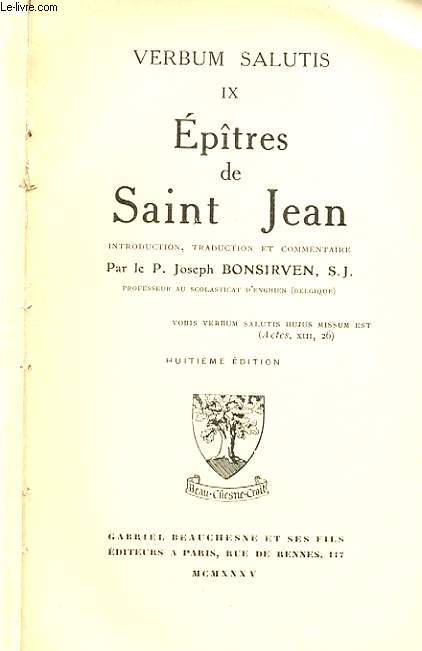 EPITRES DE SAINT JEAN