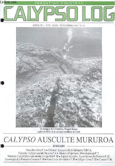 CALYPSO LOG N 74 - CALYPSO AUSCULTE MURUROA