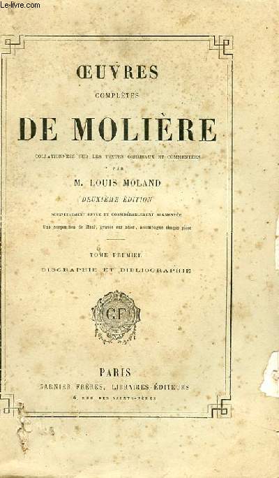 OEUVRES COMPLETES DE MOLIERE TOME 1