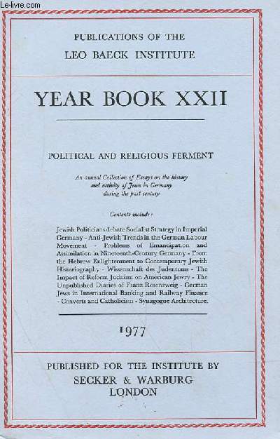 YEAR BOOK XXII
