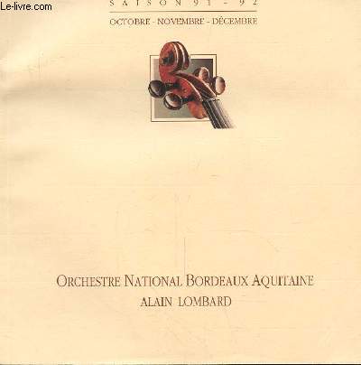 ORCHESTRE NATIONAL BORDEAUX AQUITAINE - OCTOBRE, NOVEMBRE, DECEMBRE