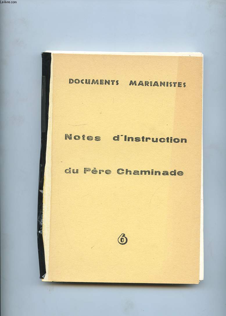 DOCUMENTS MARIANISTES. NOTES D'INSTRUCTION. TOME 6. NOTES D'INSTRUCTION IV