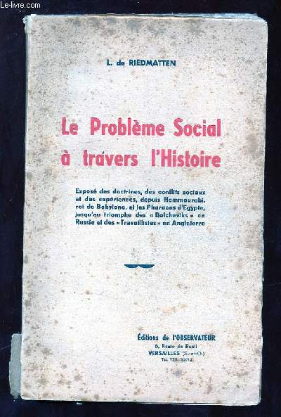 LE PROBLEME SOCIAL A TRAVERS L HISTOIRE.