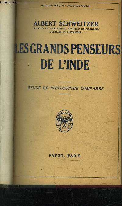 LES GRANDS PENSEURS DE L INDE- ETUDE DE PHILOSOPHIE COMPAREE