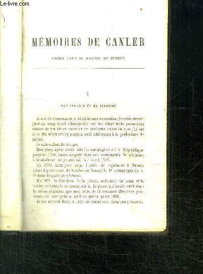 MEMOIRES DE CANLER- ANCIEN CHEF DU SERVICE DE SURETE
