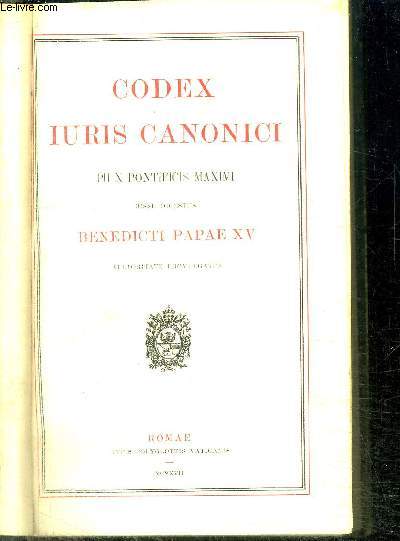 CODEX IURIS CANONICI PH X PONTIFICIS MAXIMI ISSU DIGESTUS BENEDICTI PAPAE XV