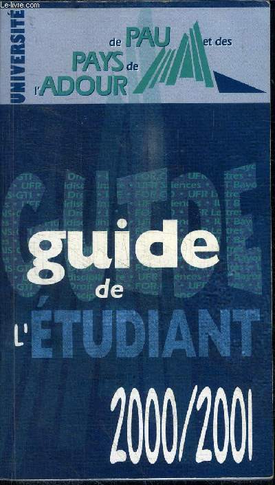 GUIDE DE L'ETUDIANT 2000-2001