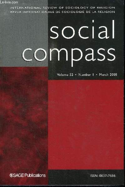 SOCIAL COMPASS VOLUME 52 N1 - Les pratiques du religieux au Maroc