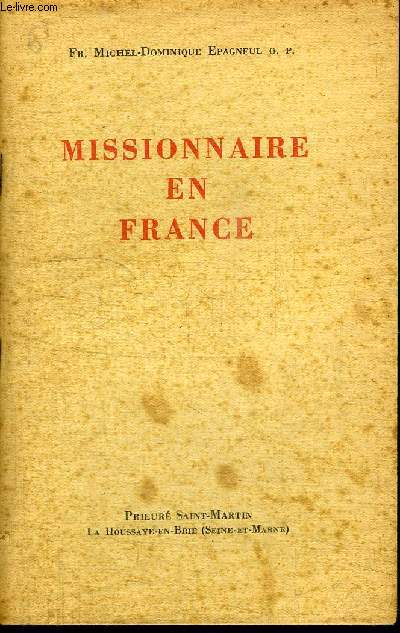 MISSIONNAIRE EN FRANCE