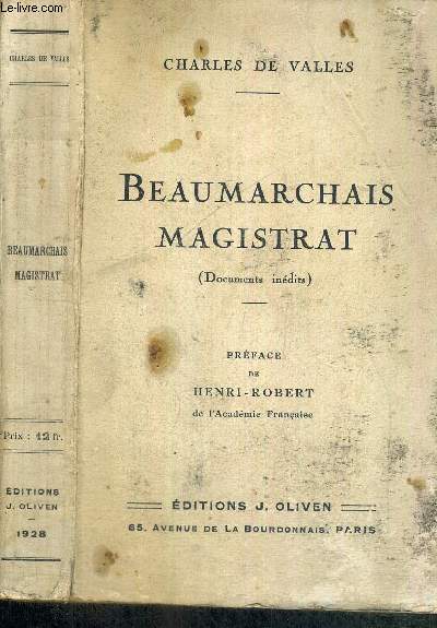 BEAUMARCHAIS MAGISTRAT (documents indits)