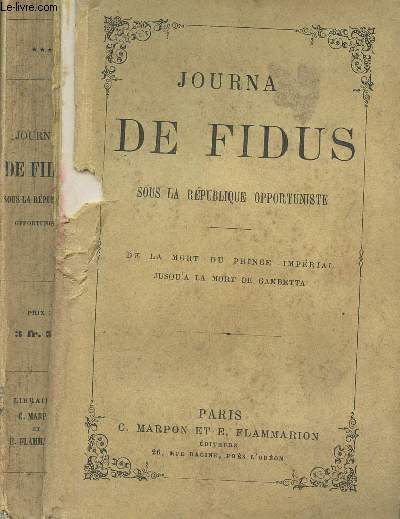 JOURNAL DE FIDUS SOUS LA REPUBLIQUE OPPORTUNISTE