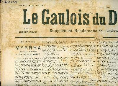 LE GAULOIS DU DIMANCHE / N179/4EME ANNEE - 22/23 DECEMBRE 1900/ SUPPLEMENT HEBDOMADAIRE LITTERAIRE ET ILLUSTRE /L AVENTURE DE MYRRHA
