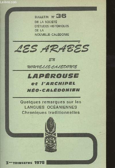 Socit d'tude historiques de la Nouvelle-Caldonie n36 - 3me trimestre 1978