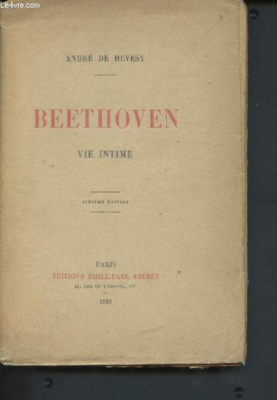 Beethoven, vie intime