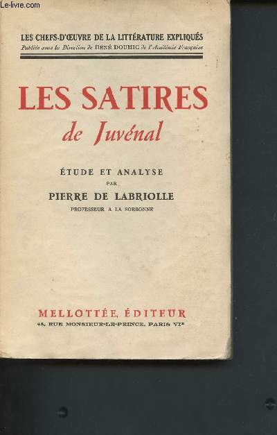 Les satires de Juvnal, tudes et analyses (Collection 