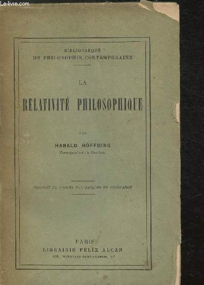 La relativit philosophique - Collection 