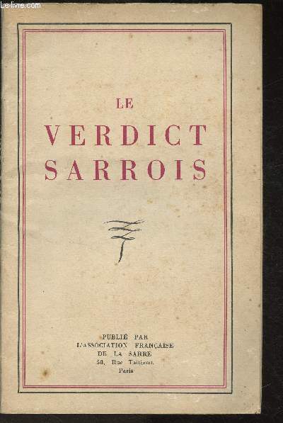 Le verdict Sarrois