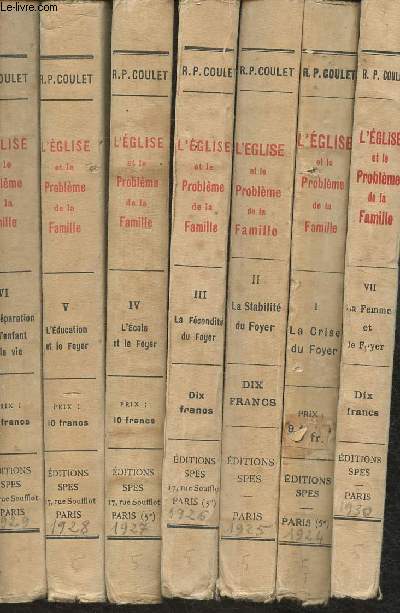 L'Eglise et le problme de la Famille- Tomes I  VII (en 7 volumes) (Collection 