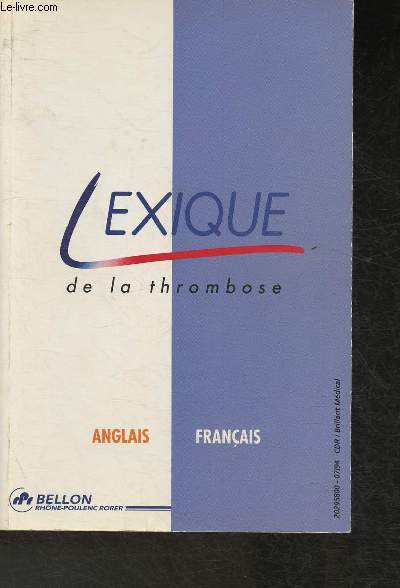 Lexique de la thrombose- Anglais-Franais