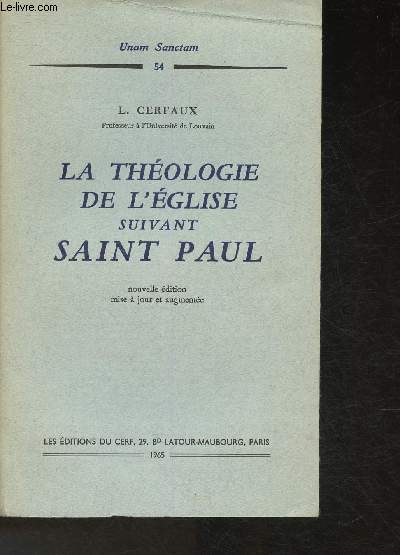 La thologie de l'Eglises suivant Saint Paul (Collection 