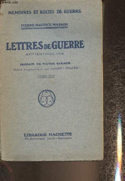 Lettres de guerre- aout 1914- Avril 1916 (Collection 