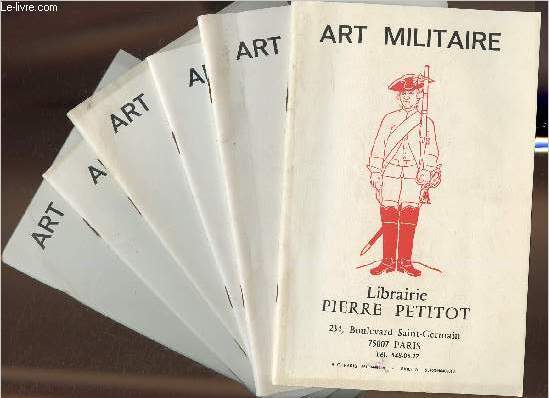 6 Catalogues/ Librairie Pierre Petitot- Art militaire- n86  91 (6 volumes)