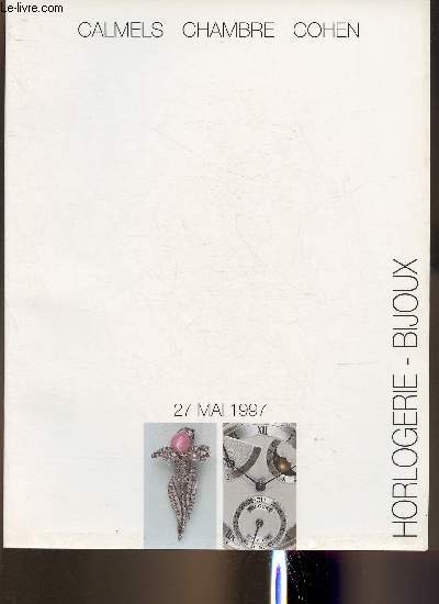 Catalogue de vente aux enchres/Horlogerie, bijoux- 27 mai 1997