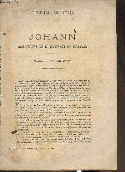 Johann (Souvenirs de l'insurrection Kabyle) Supplment  L'Illustration du 20 avril 1912