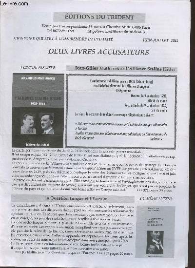 Catalogue des Editions du Trident- Juin/Juillet 2011