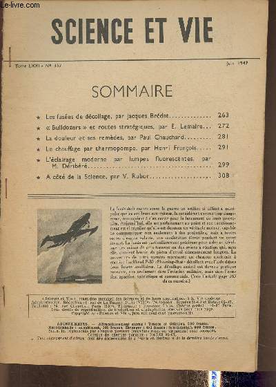Extrait Science et vie Tome LXXI n357- Juin 1947- Les fuses de dcollage