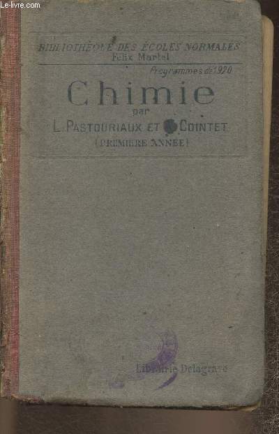 Cours de chimie (1re anne) conforme aux programmes officiels du 18 aout 1920