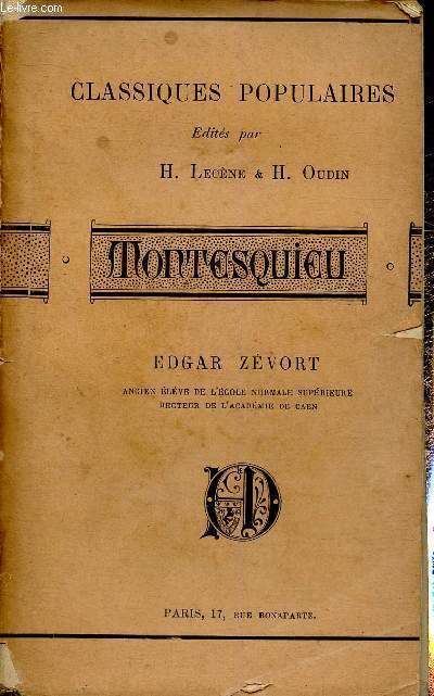 Montesquieu (Collection des Classiques Populaires)