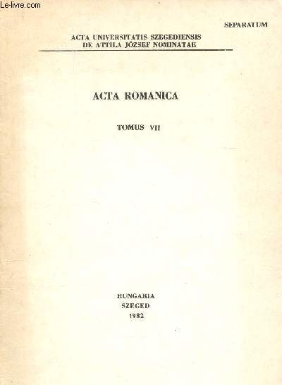 Acta Romanica, tomus VII, seperatum : L'abb Millot et l'historiographie des Lumires franaises + envoi d'auteur