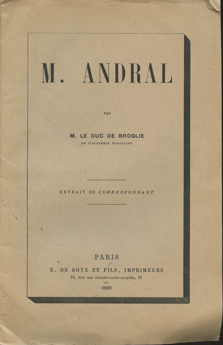 M. Andral- Extrait du correspondant