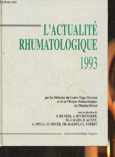 L'actualit rhumatologique 1993- Trentime cahier d'information et de renseignement